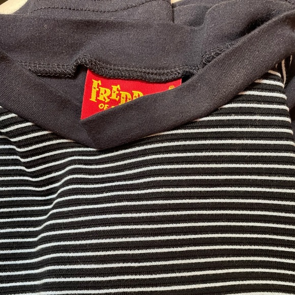 Freddies of Pinewood Striped Navy Top Size Small VLV Rockabilly shirt - Picture 10 of 10